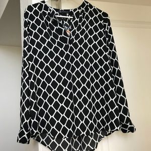 Black and white blouse - new w tags